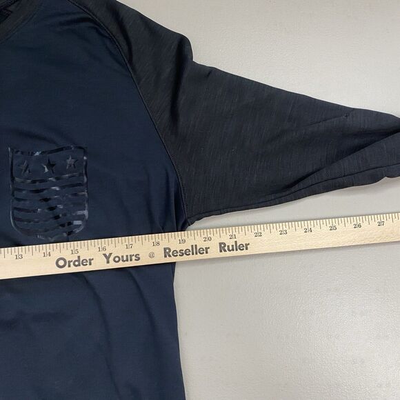 American Eagle AE Active 360 Extreme Flex Shirt Mens Medium Tall Black USA Flag - Picture 5 of 10